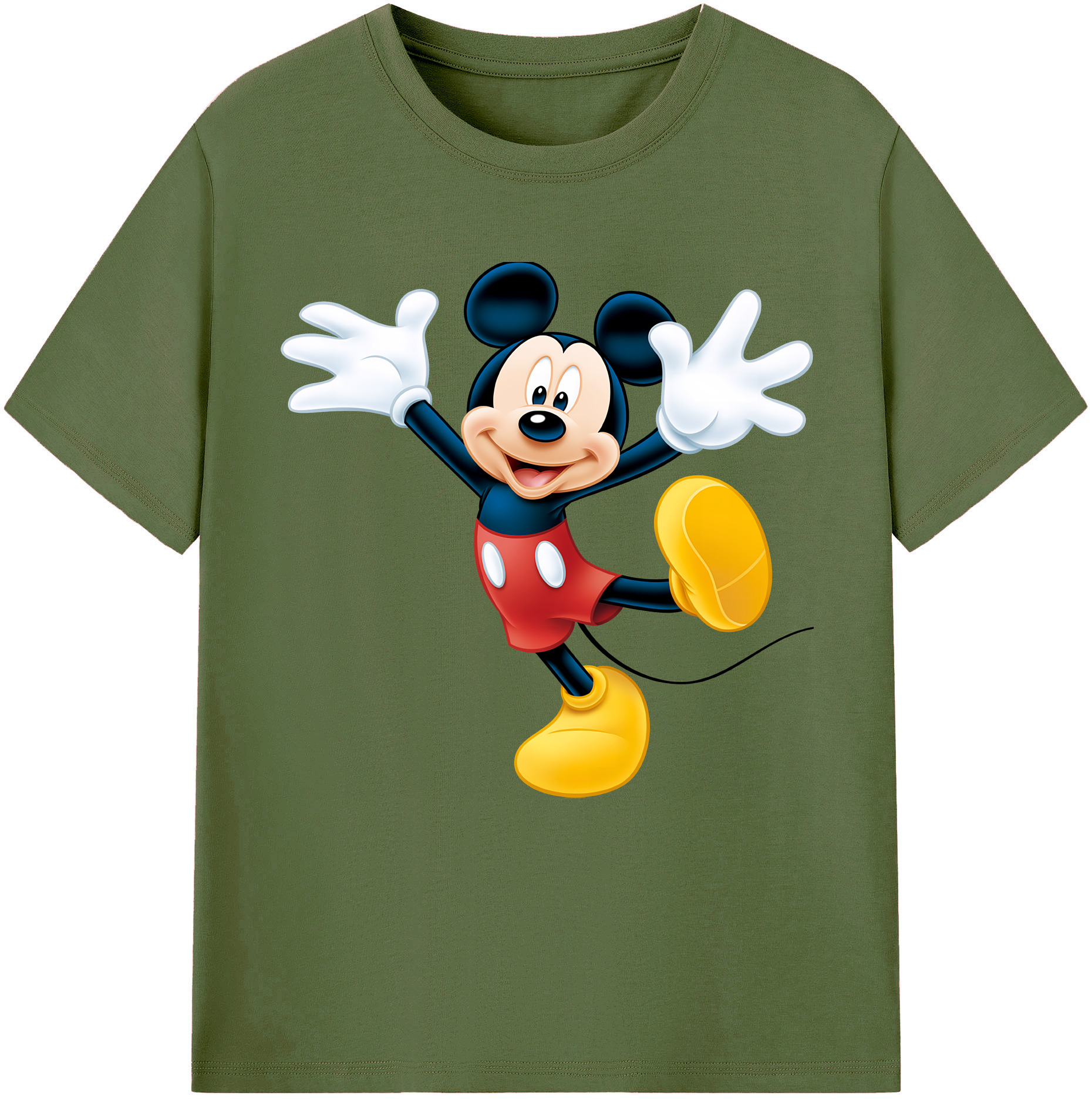 （画像用） ミッキーマウス Mickey Mouse 綿100％半袖Tシャツ（フロントプリント）